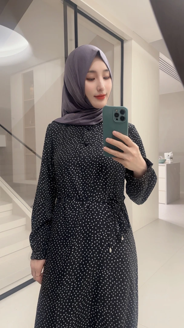 波点雪纺福利连衣裙