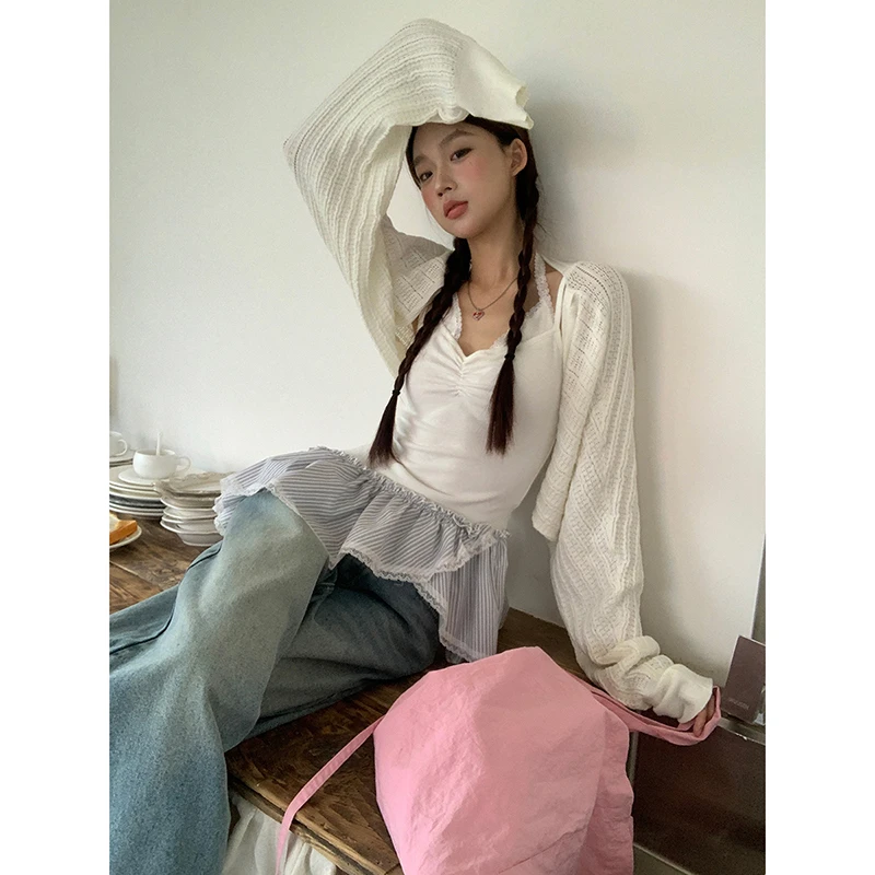 【许愿池针织衫】春夏韩系简约时尚百搭宽松针织衫A27