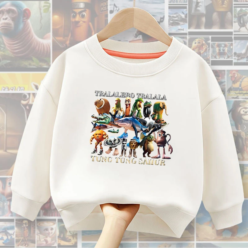 美国山海经通通哥童装潮牌周边衣服男女童长袖时尚圆领卫衣打底衫