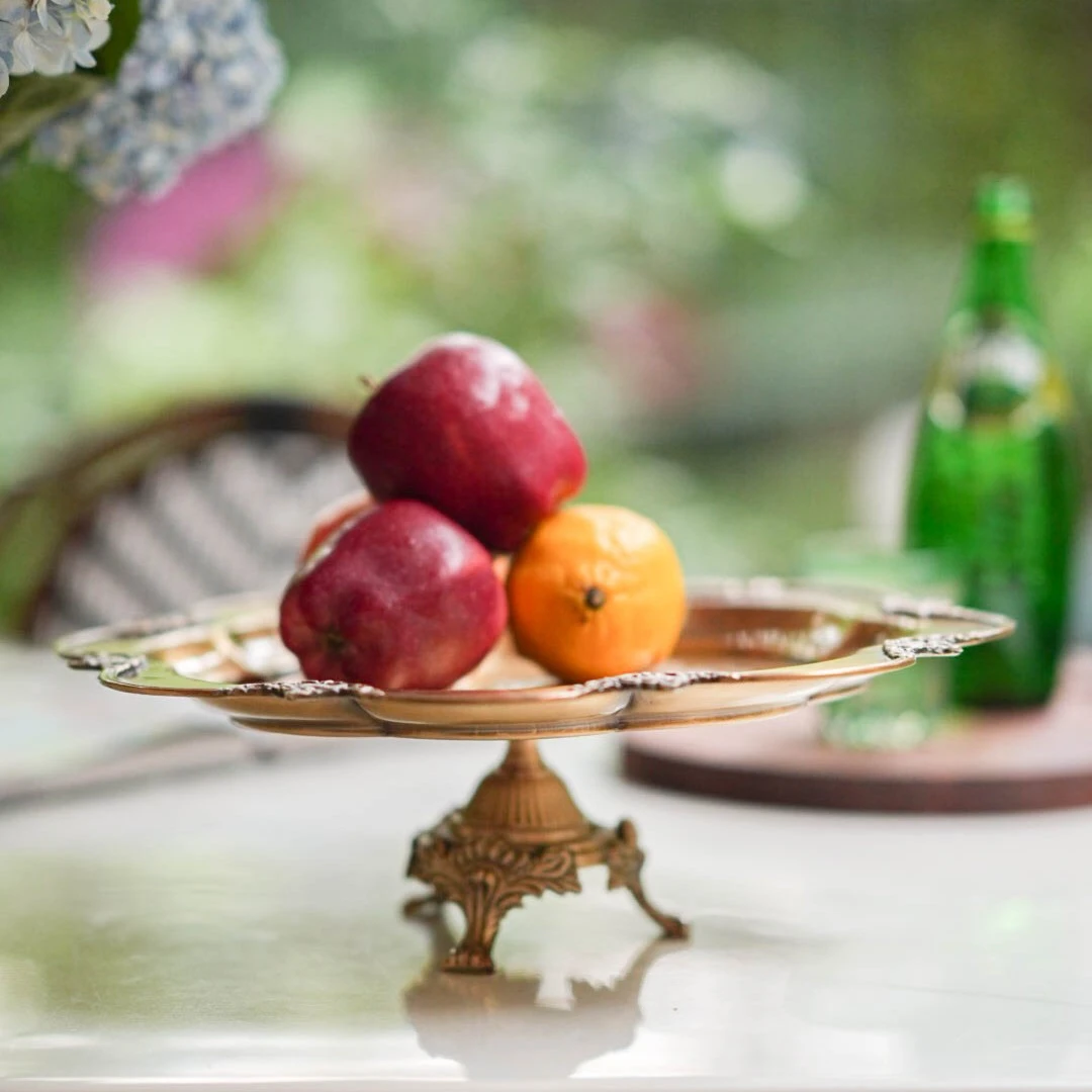 印度黄铜高脚平盘#4812277