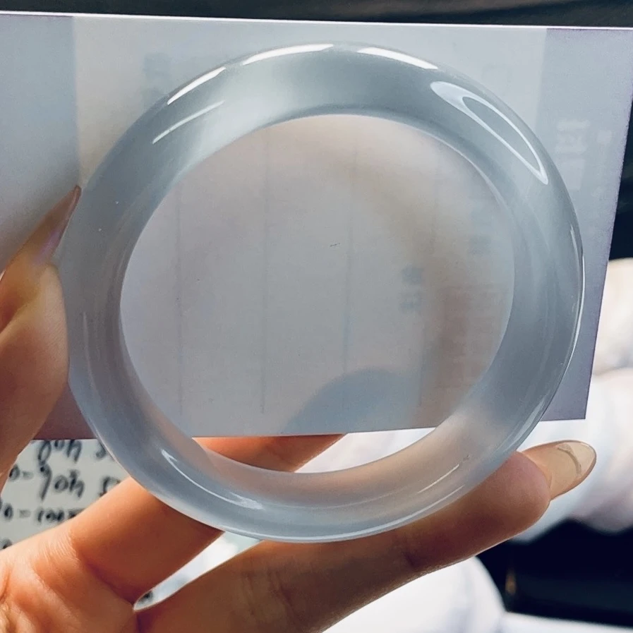 冰冰蓝手镯 冰透显白 59圈口