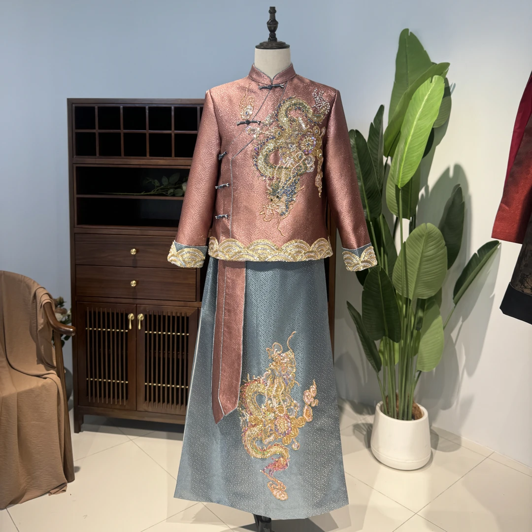秀禾服男2025新款贵气男士秀禾接亲礼服婚服新郎服中式男装秀和服