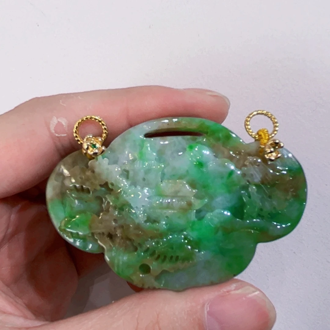 翡翠未镶嵌吊坠(赠链)代编织