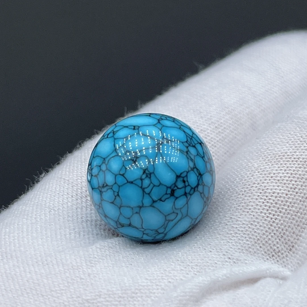 湖北原矿纯手工特色高瓷原石精工蓝花珠14MM