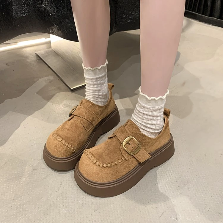 厚底全包勃肯鞋女2025秋季新款爆款一脚蹬懒人博肯单鞋增高乐福鞋