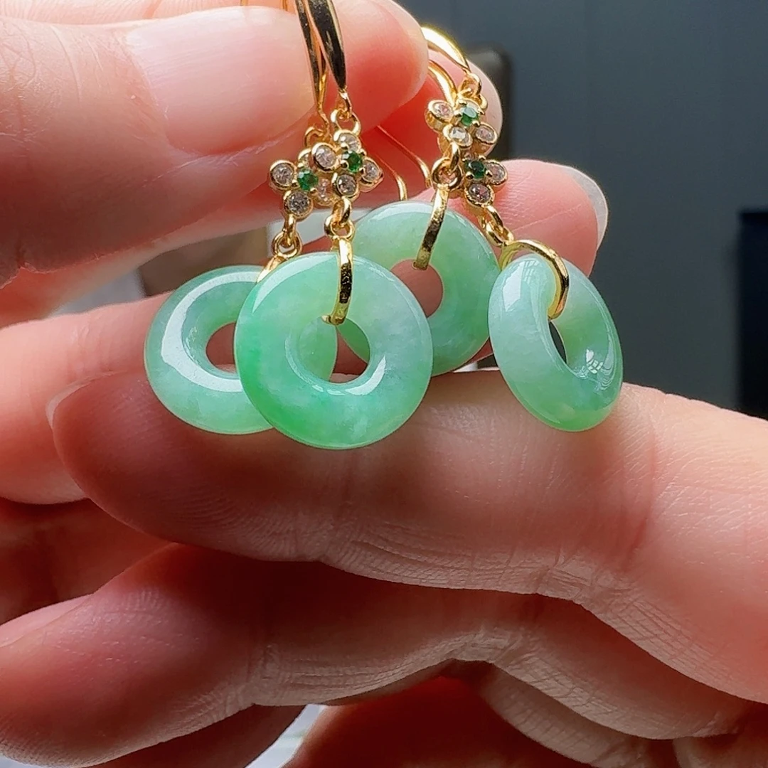 翡翠银S925镶嵌耳饰多样性发货其一