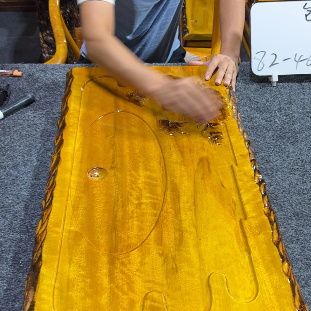 缅甸大叶金丝楠实木茶盘