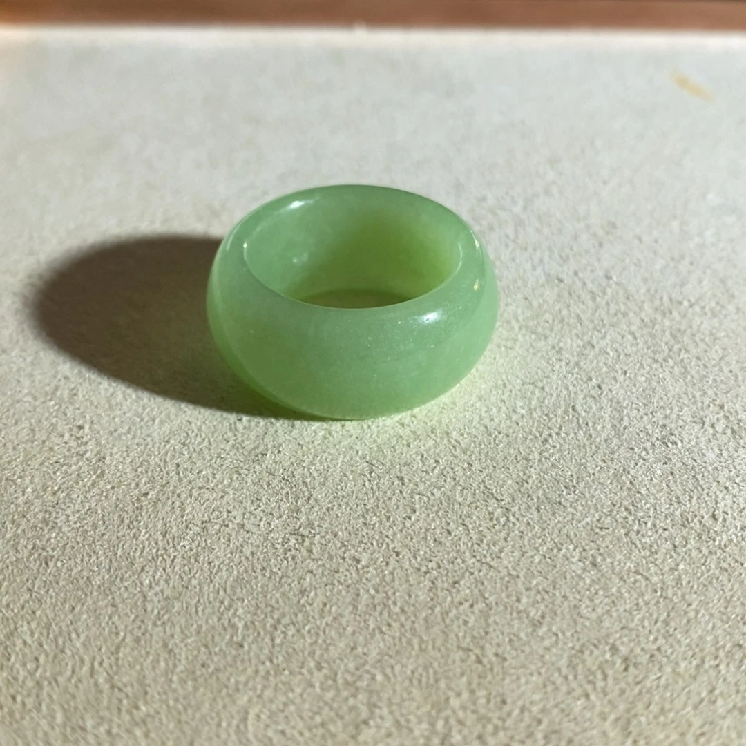 和田玉（翠青玉）戒指未镶嵌
