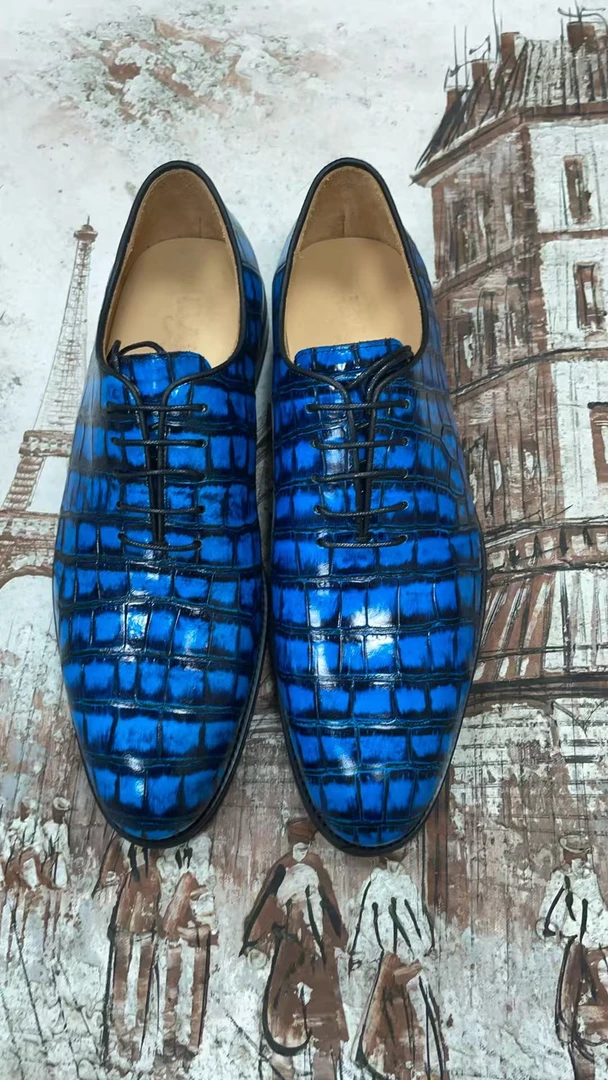 系带透气固特异低跟中跟休闲皮鞋纯手工休闲鞋英伦