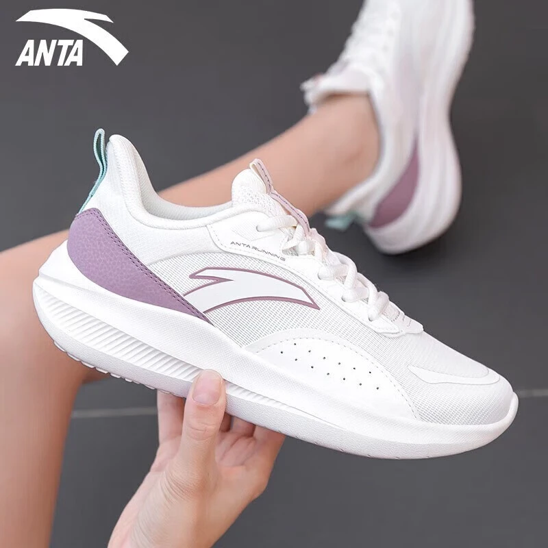 安踏女鞋跑步鞋2025新款秋季网面透气休闲鞋子软底旅游鞋运动鞋女