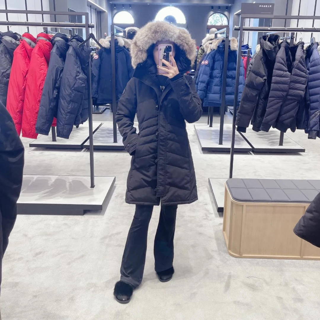 99新 CANADA GOOSE 中长款羽绒服/尺码S/胸围47/衣长86/B03132