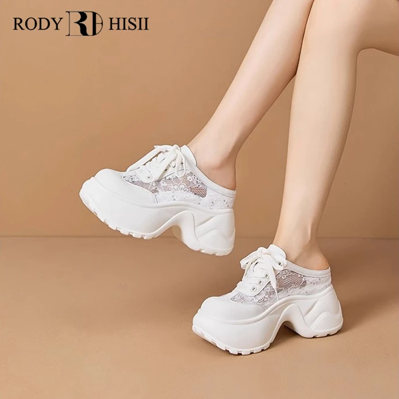 RODYHISII/洛狄希斯厚底包头凉拖鞋女夏季外穿小个子内增高松糕鞋