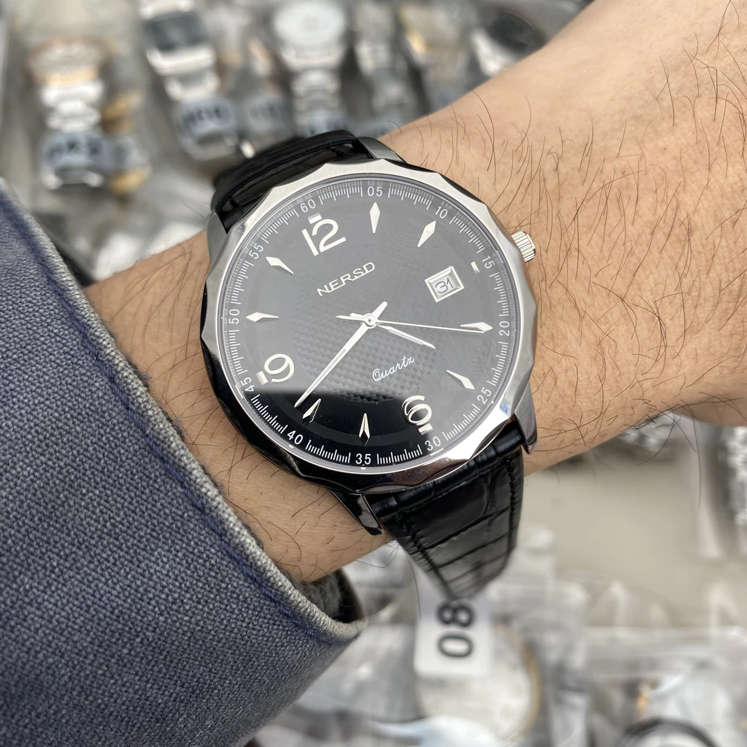 耐尔斯顿进口石英男表防水蓝宝石镜面皮带日历撤柜少量库存高品质