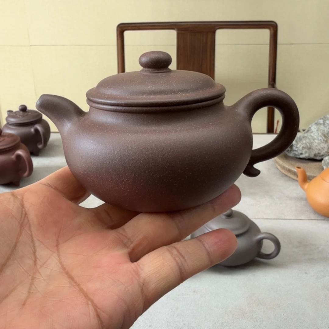 茶壶紫砂老矿长五号井天青仿古半手工200cc