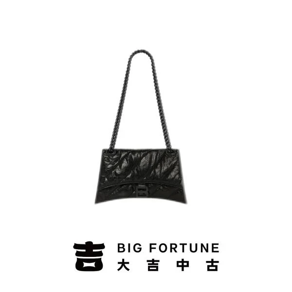 99新  大吉中古/巴黎世家crush黑色小号斜挎包