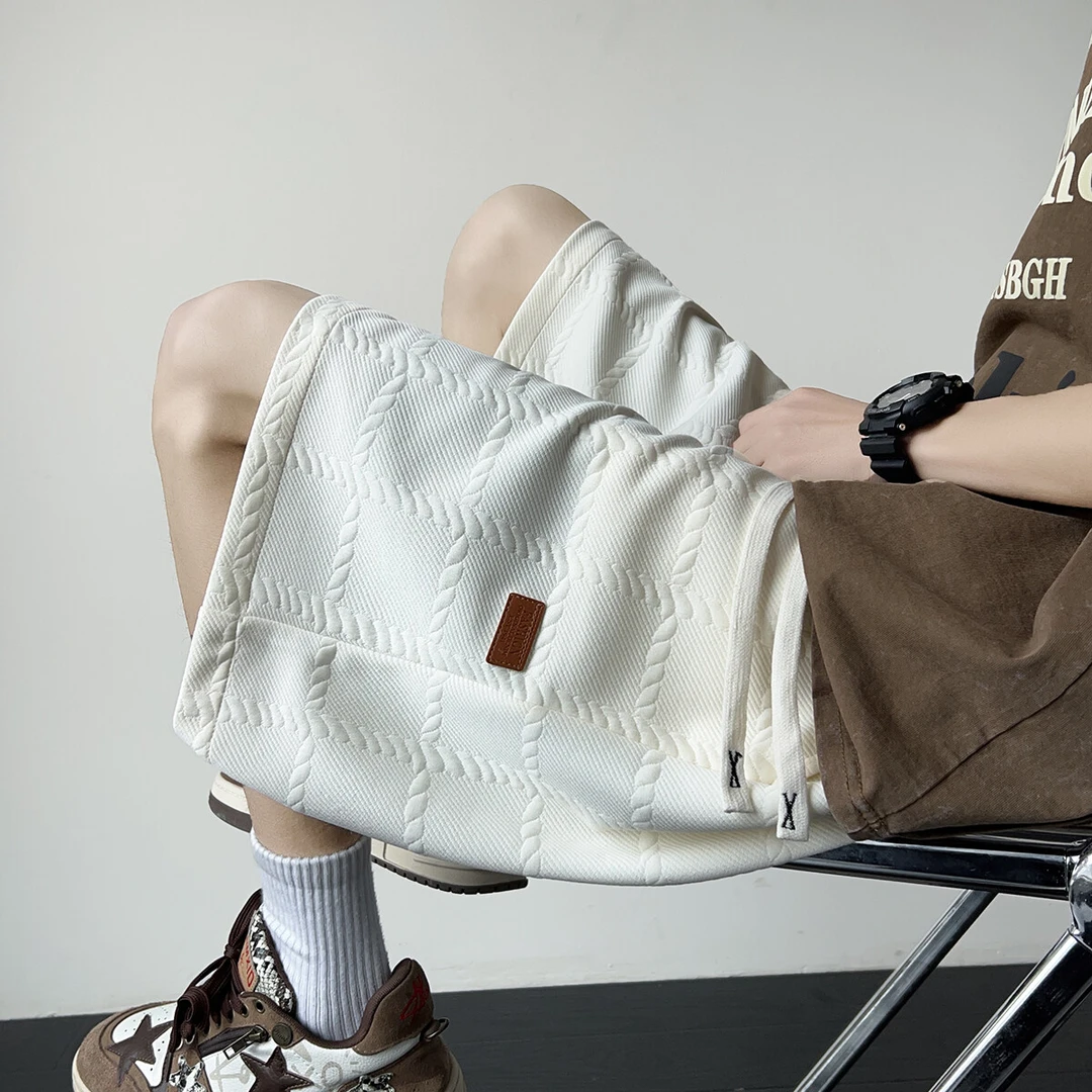 肌理感提花短裤男2025夏季宽松设计感小众男生百搭运动休闲五分裤