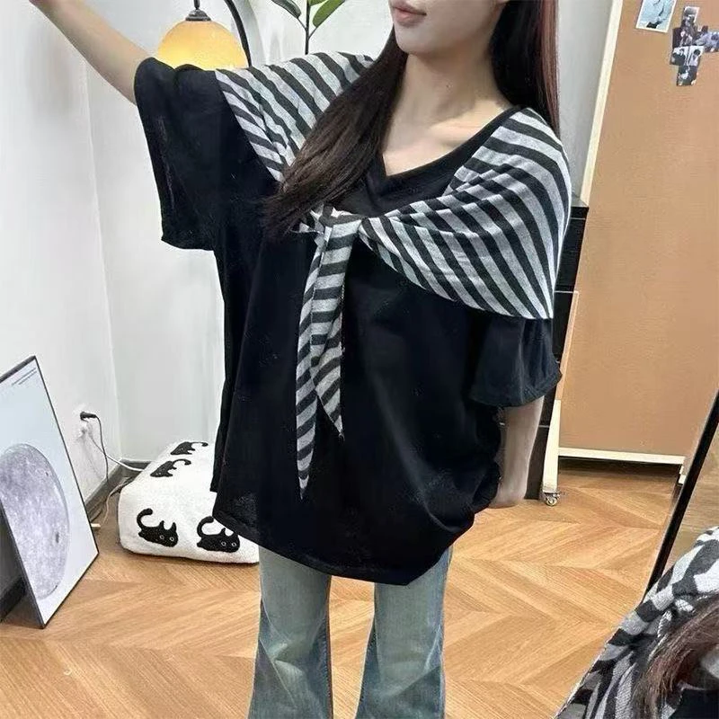 【找到对应价钱，订单留言备注编码】黑白常规款韩版T恤短袖时尚