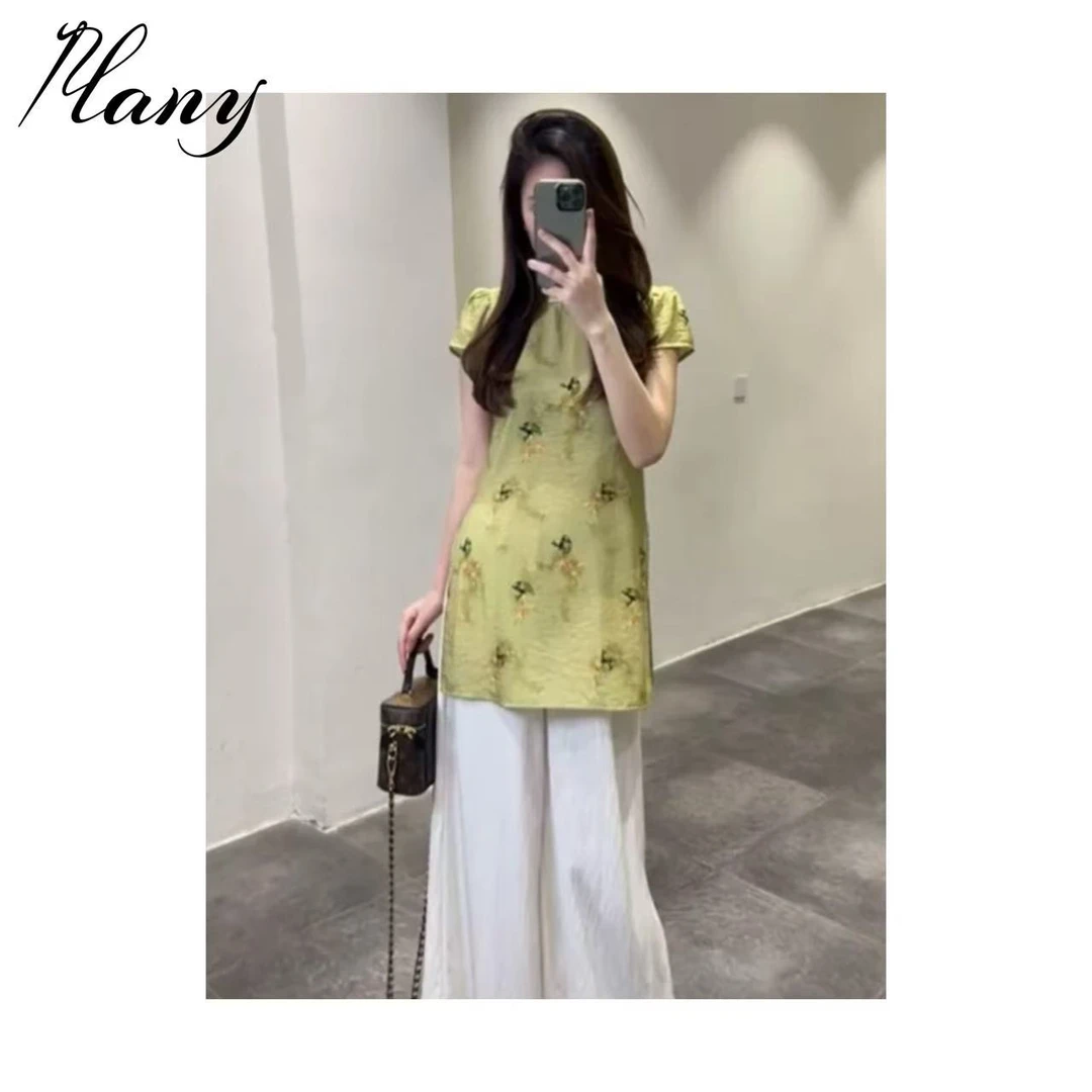 唐娃娃新中式改良旗袍风盘扣上衣套装