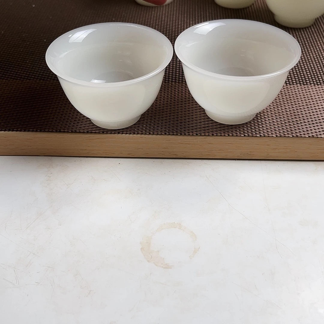瓷片高档皙白玉瓷客杯50cc2个