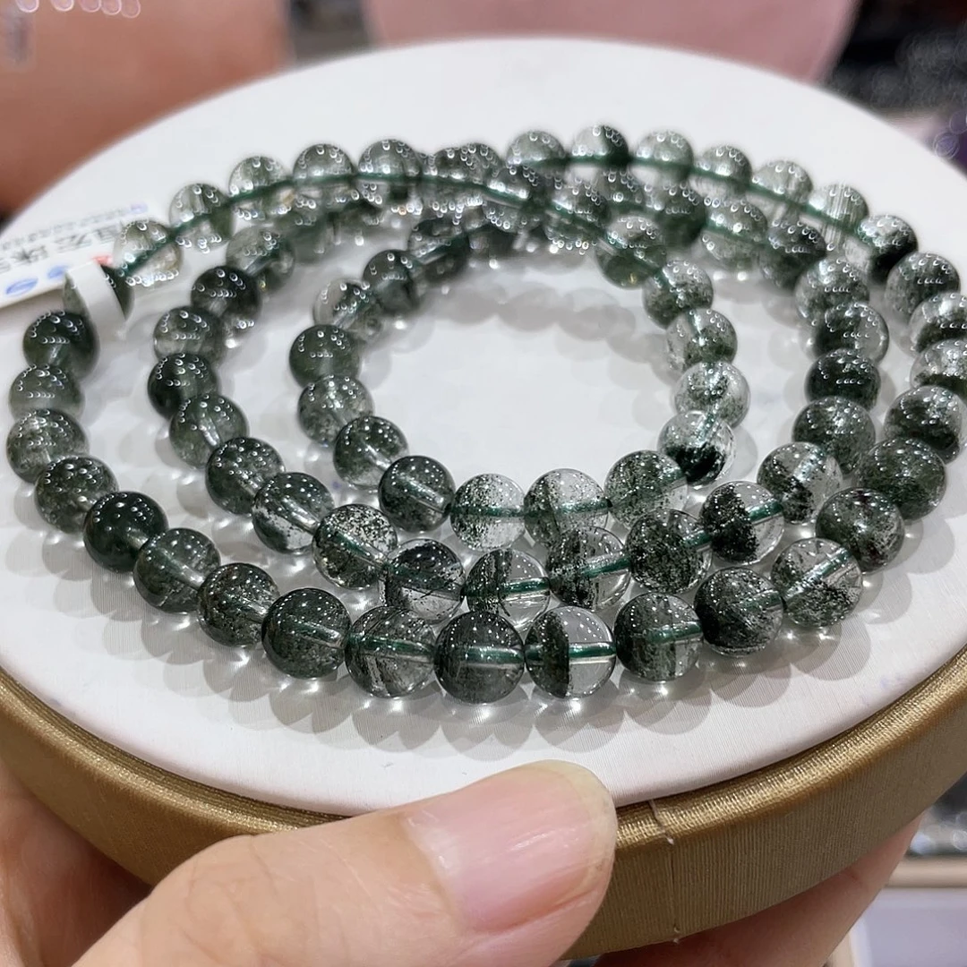 未镶嵌手链水晶绿幽灵多圈