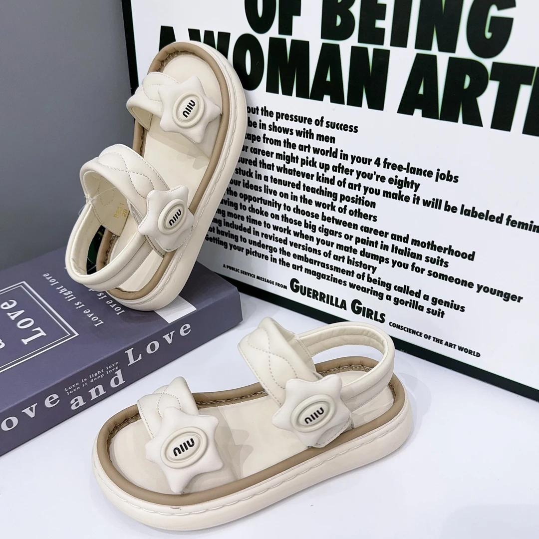 小贝牛女童凉鞋时尚沙滩鞋软底防滑运动户外鞋子潮纯色简约