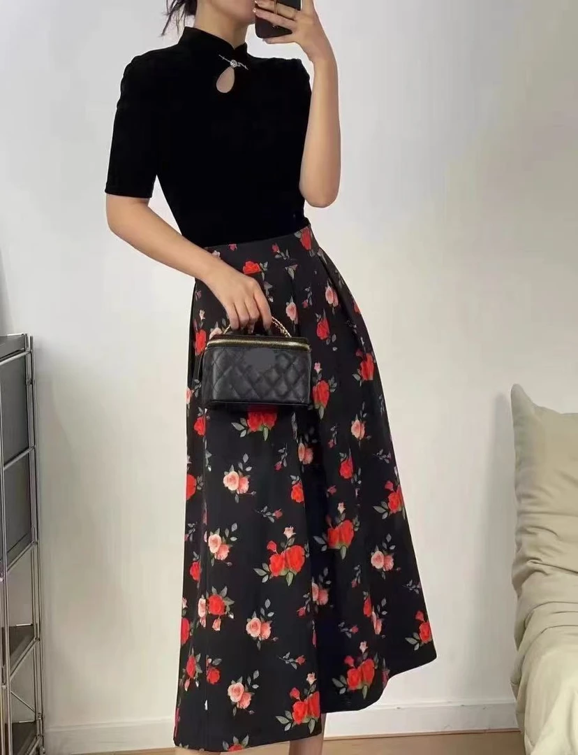 【高奢•墨雪】NN3320-时尚女装半身裙碎花显瘦气质夏季春夏印花