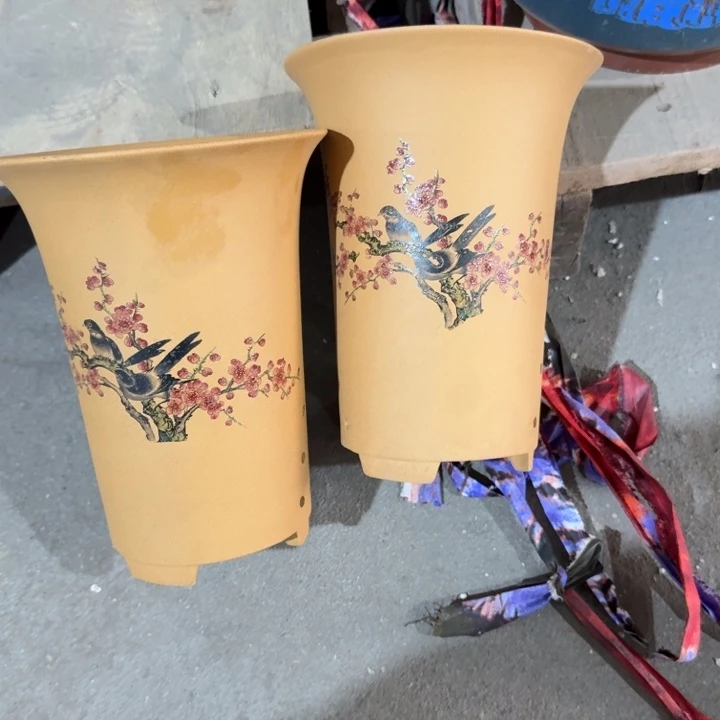 紫砂花盆 高度22口径17俩只