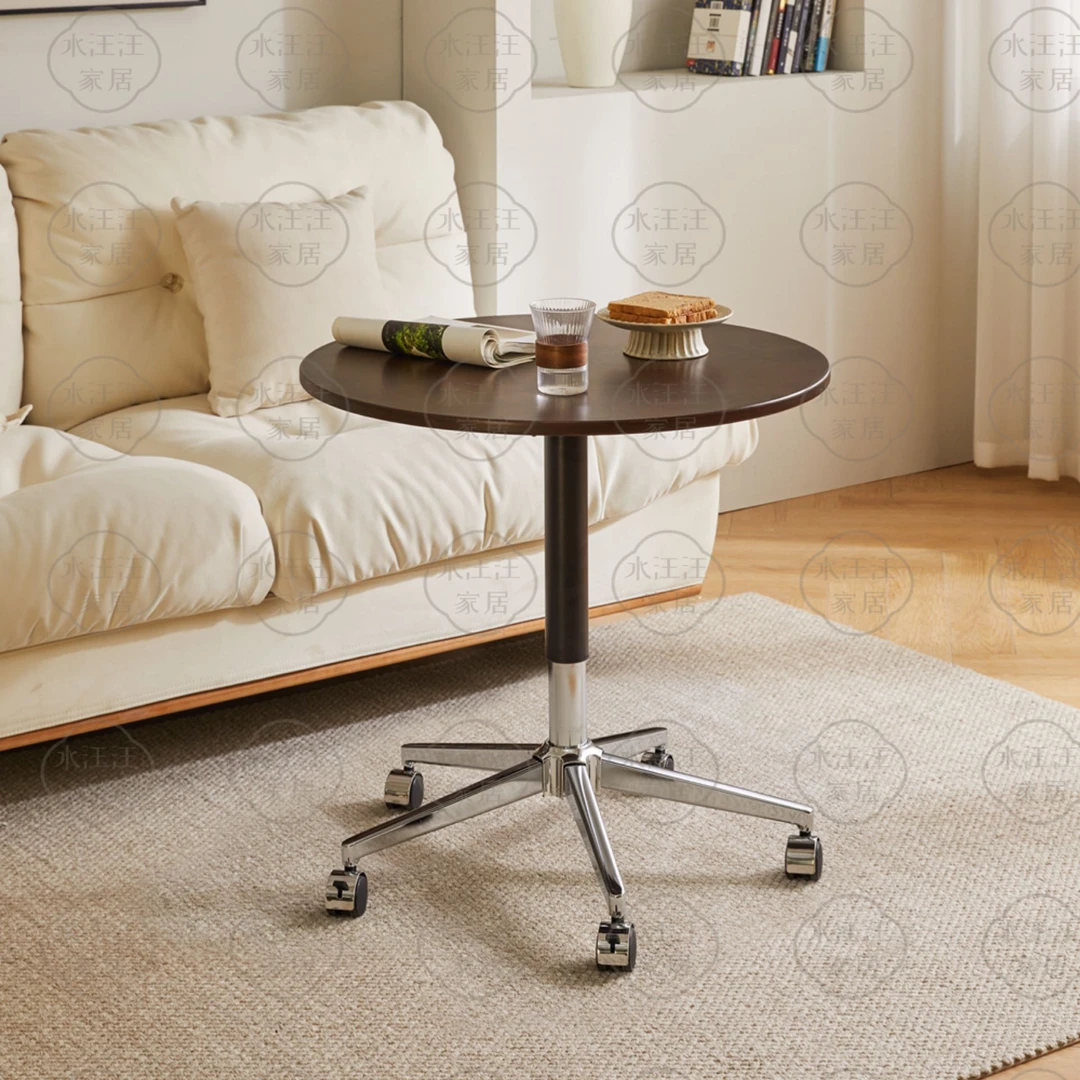 【升降茶几】实木茶几圆边几可移动客厅家用创意简约办公简易北欧