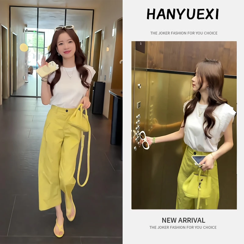 夏季一整套女装2025年新款韩版减龄时尚气质短袖上衣休闲裤两件套