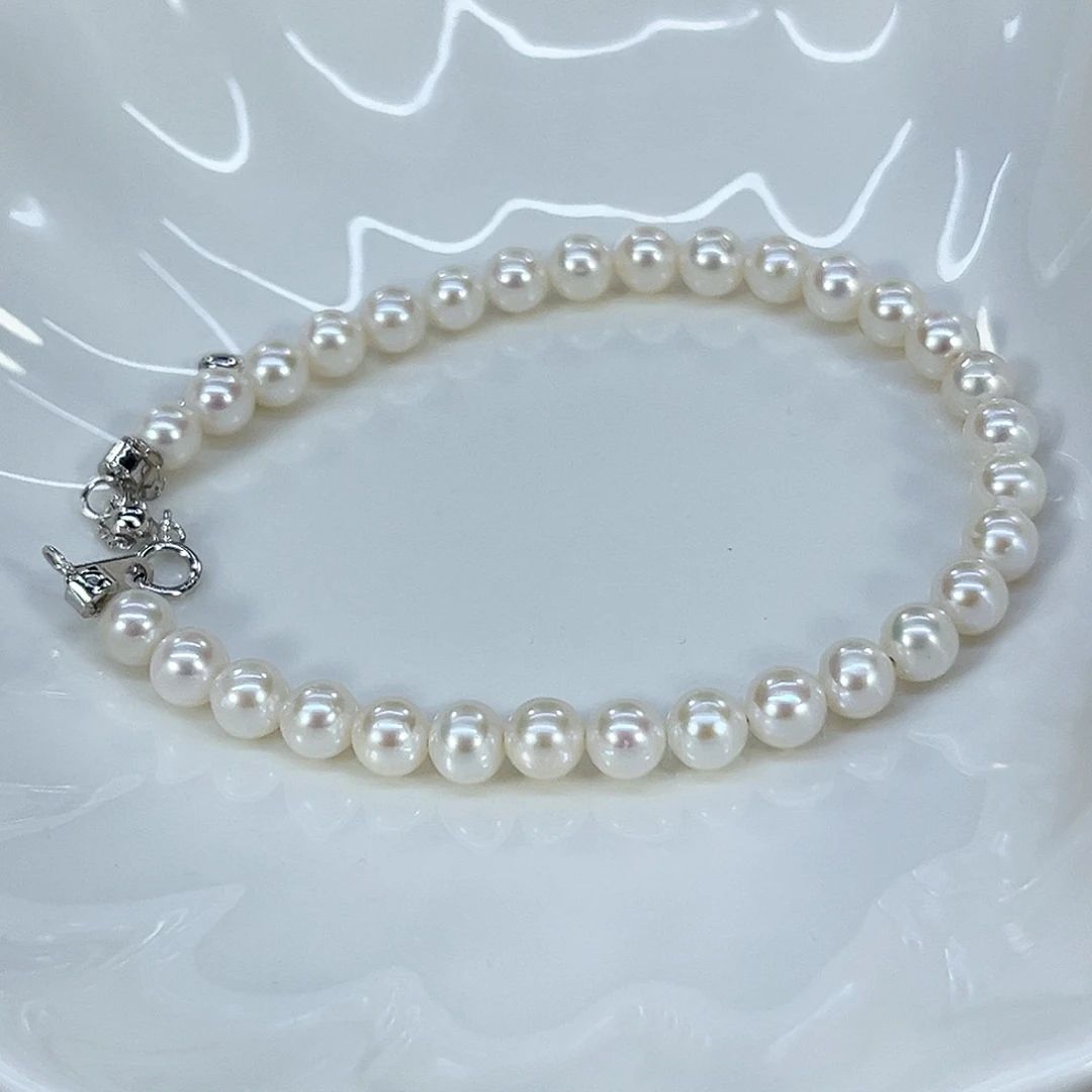 颈饰银S925镶嵌淡水珍珠