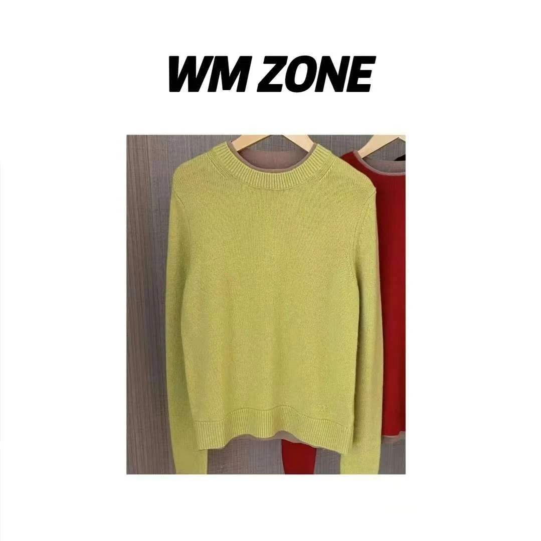 虎儿 4-3027 纯色假两件圆领针织衫