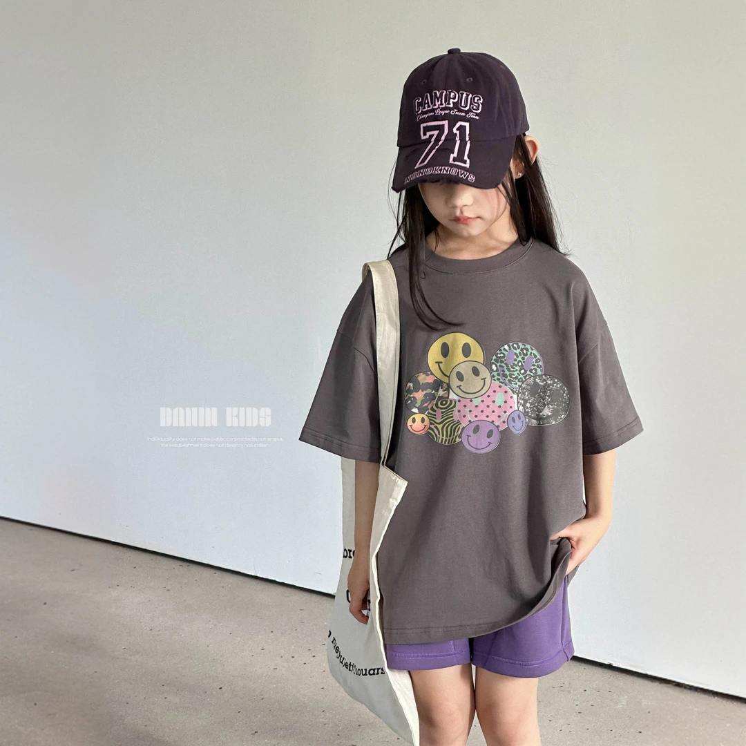 【嗒囜】无手感数码印花~不易掉色&透气双面棉 女童夏装宽松短袖T恤