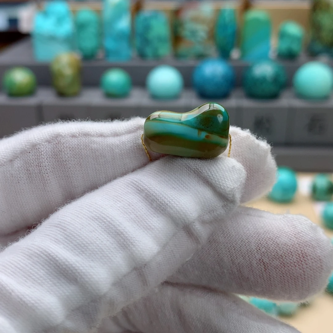 未镶嵌绿松石颈饰千层水波纹随形