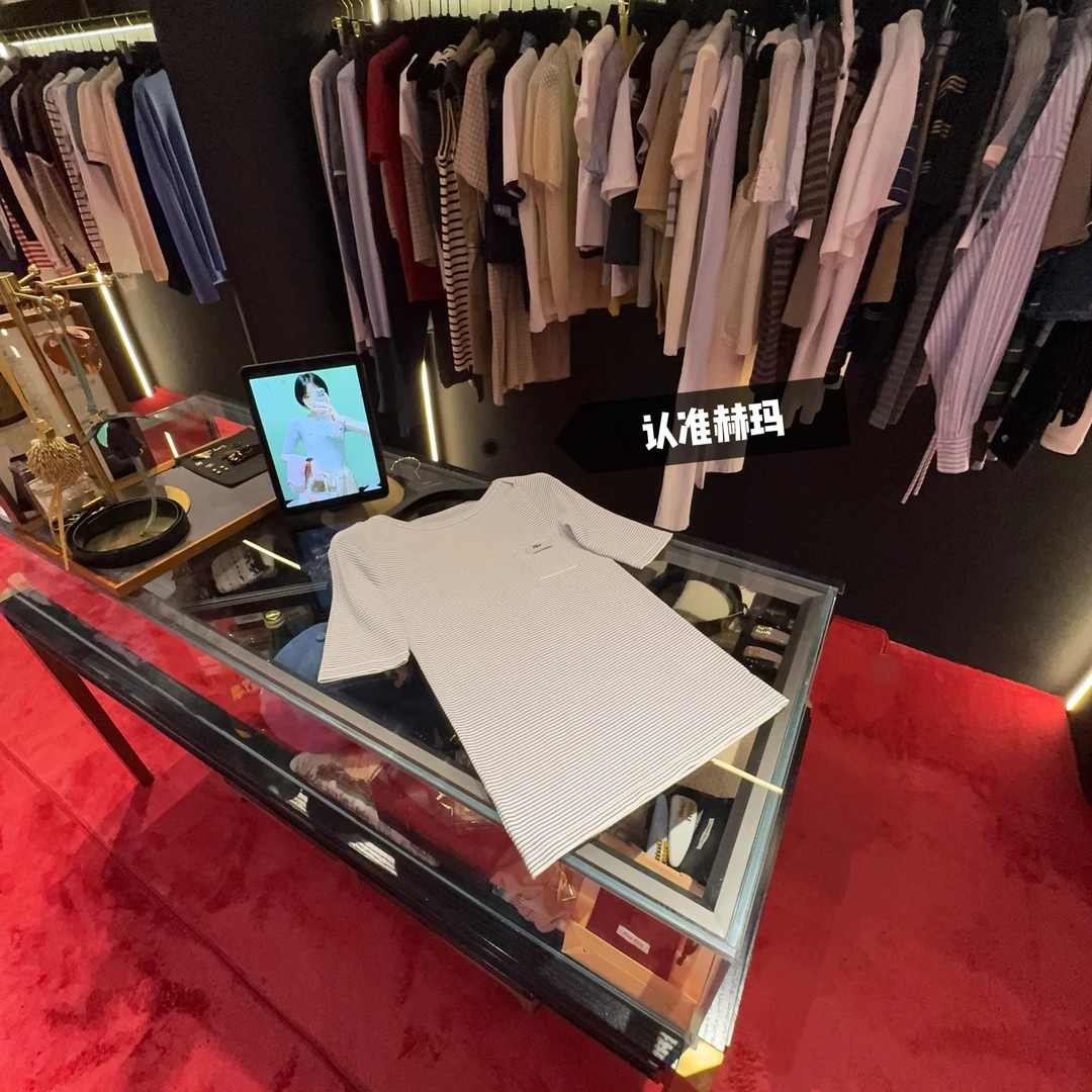 认准赫玛 SS25 条纹口袋logo船领针织T恤#新配色同步#1426上新