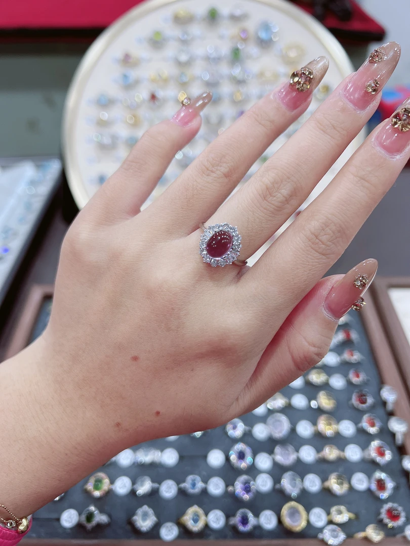 天然紫水晶戒指925银镶嵌