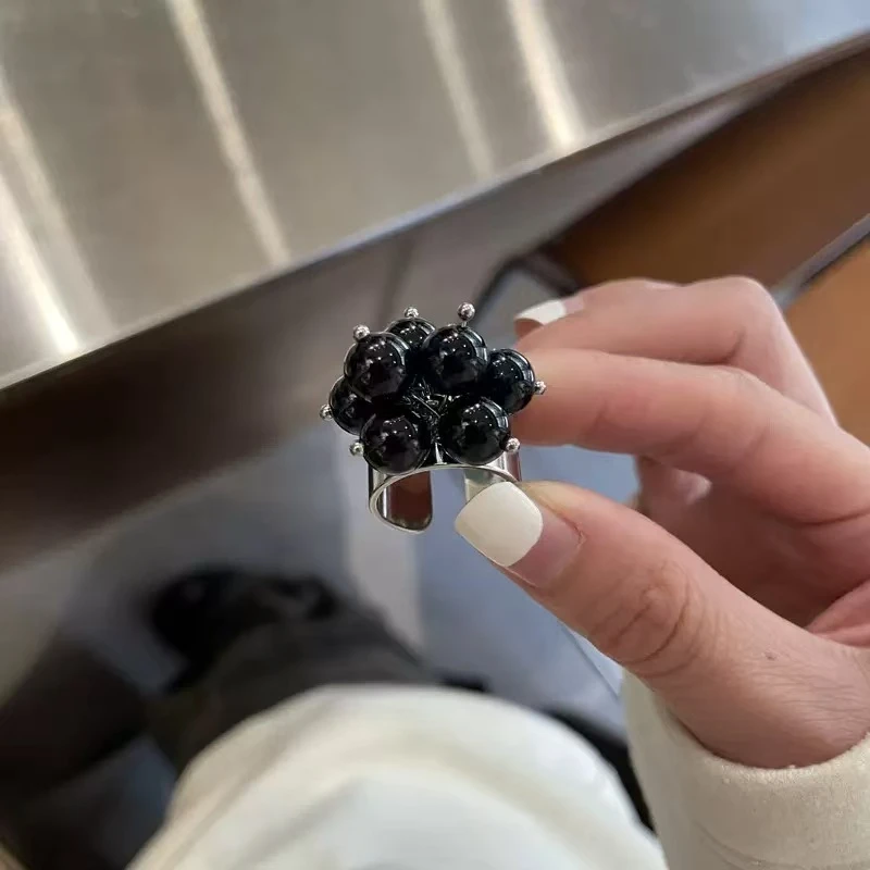 黄铜戒指 手工串珠戒指高级感开口食指指环--1262