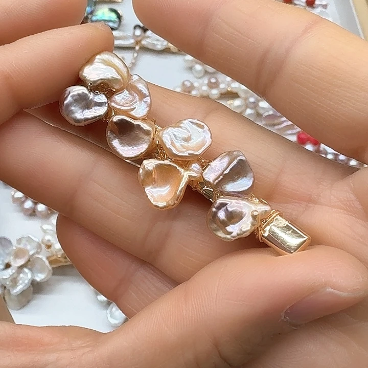 淡水珍珠发饰银S925镶嵌