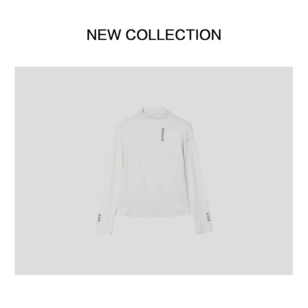 【艺菲专属】 简约百搭半高领长袖T恤 T5516011A