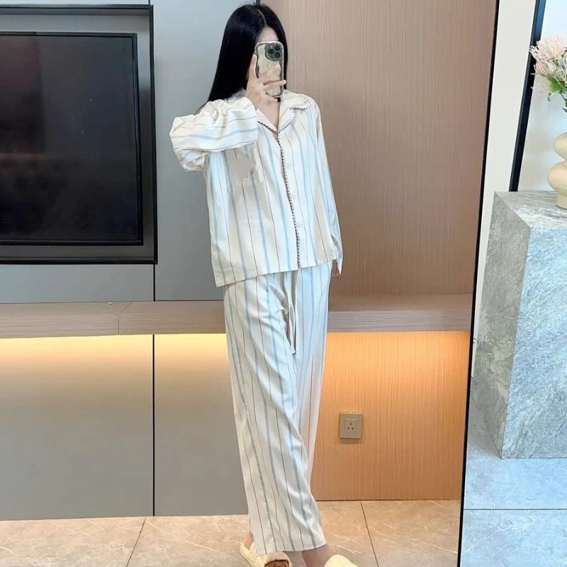 莱赛尔天丝简约情侣款春夏新品家居服套装网红休闲轻奢时尚睡衣
