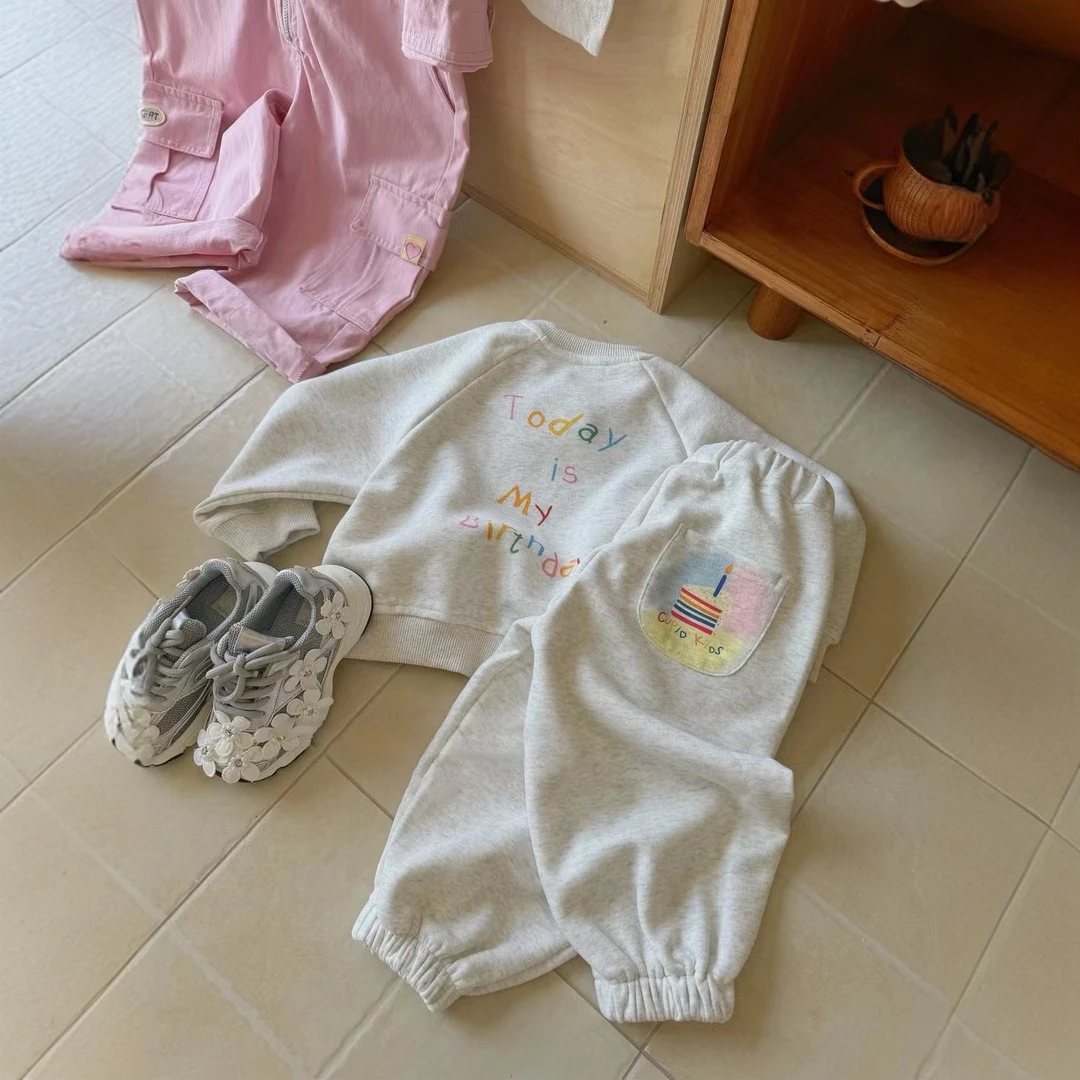 【橘止皮】儿童套装2024秋季韩国童装新款运动装QT241185