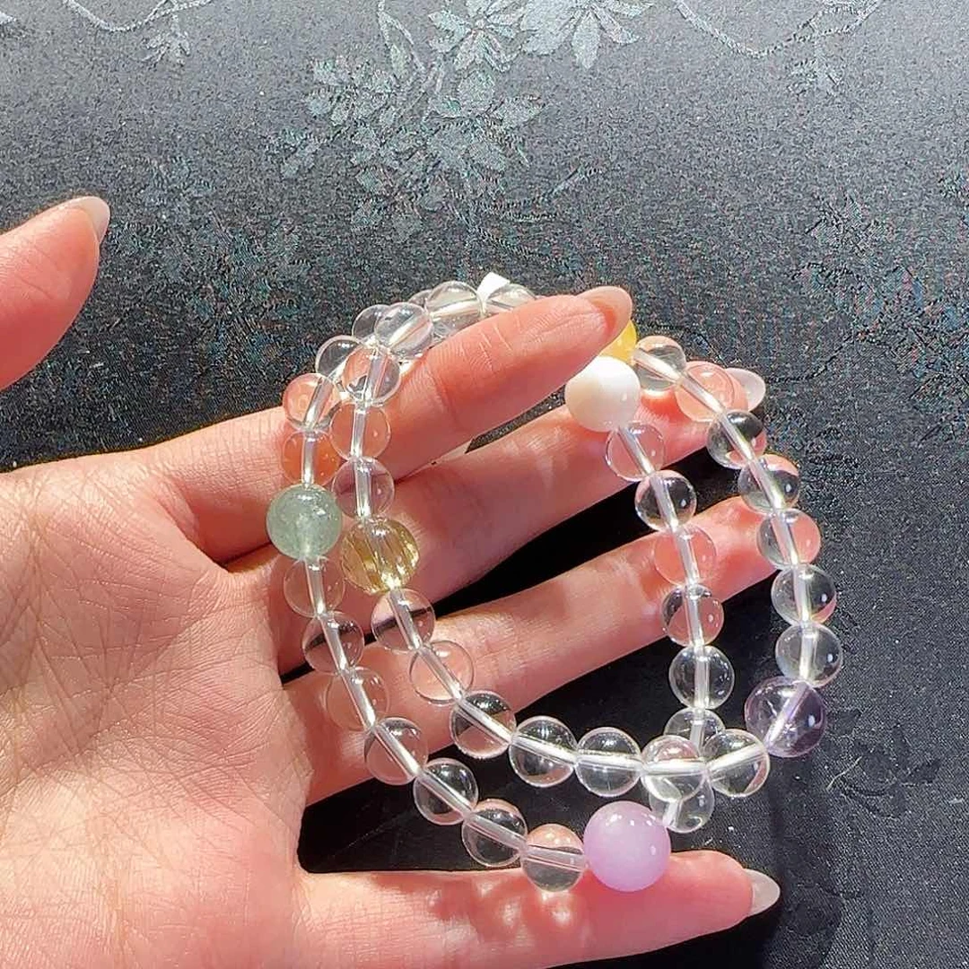 锂辉石手串未镶嵌百***子水晶手串