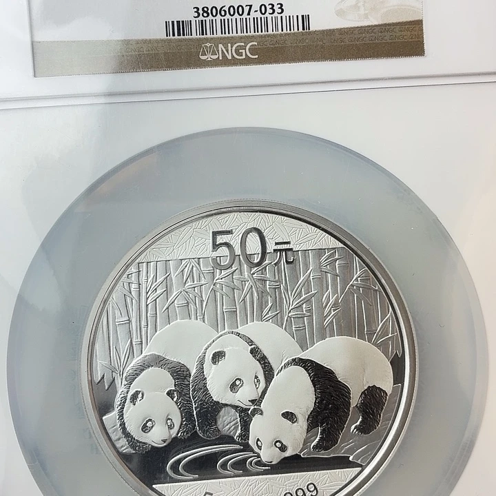 纯银2013年5盎司银猫69分