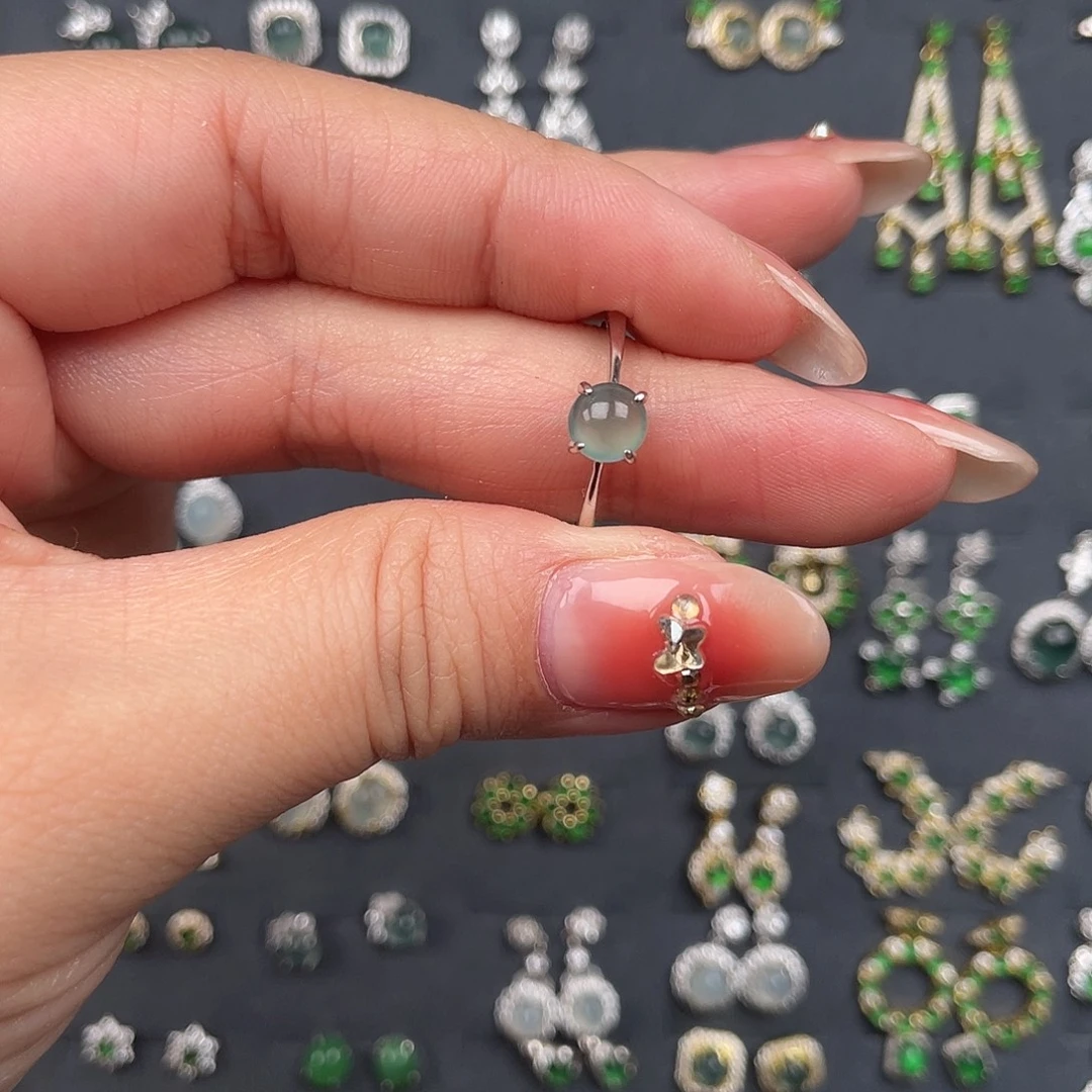 翡翠银S925镶嵌耳饰0000