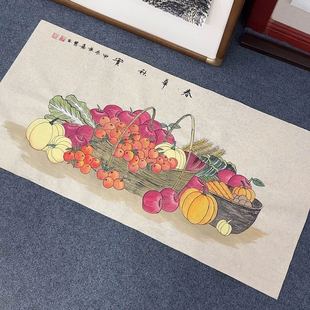 国画尺寸50X100手绘作品