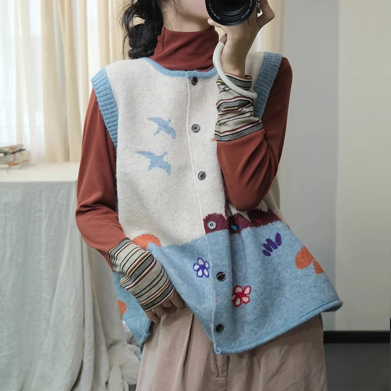 大码胖MM提花针织开衫马甲背心女秋冬叠穿宽松遮肚子显瘦毛衣外套