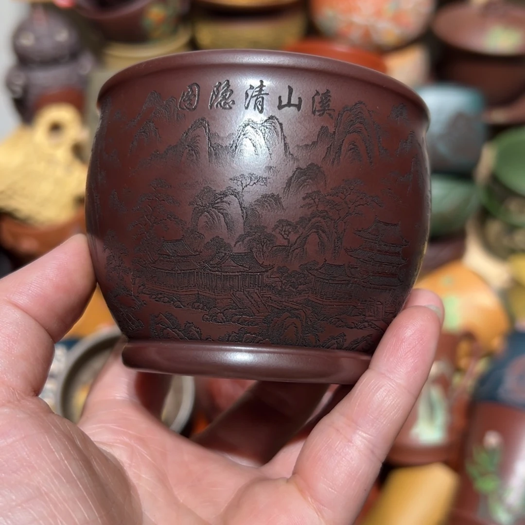 紫砂茶杯莫**埃宜兴紫砂主人杯