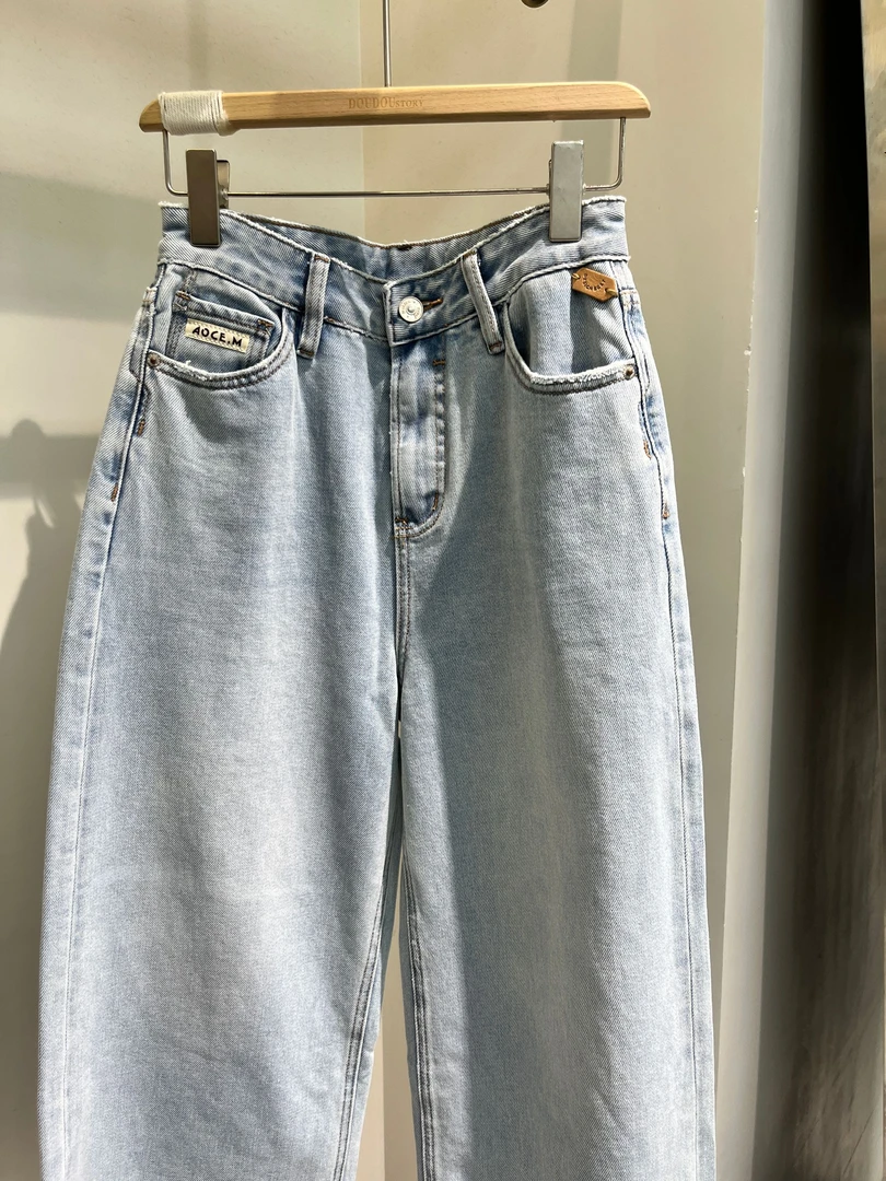 HALUNGLE/海伦格丽  KZ772  夏款休闲宽松显瘦八分牛牛仔裤