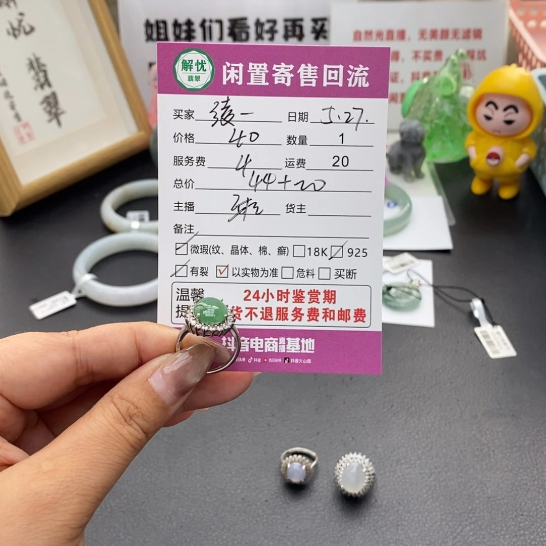 翡翠银S925镶嵌颈饰綾*