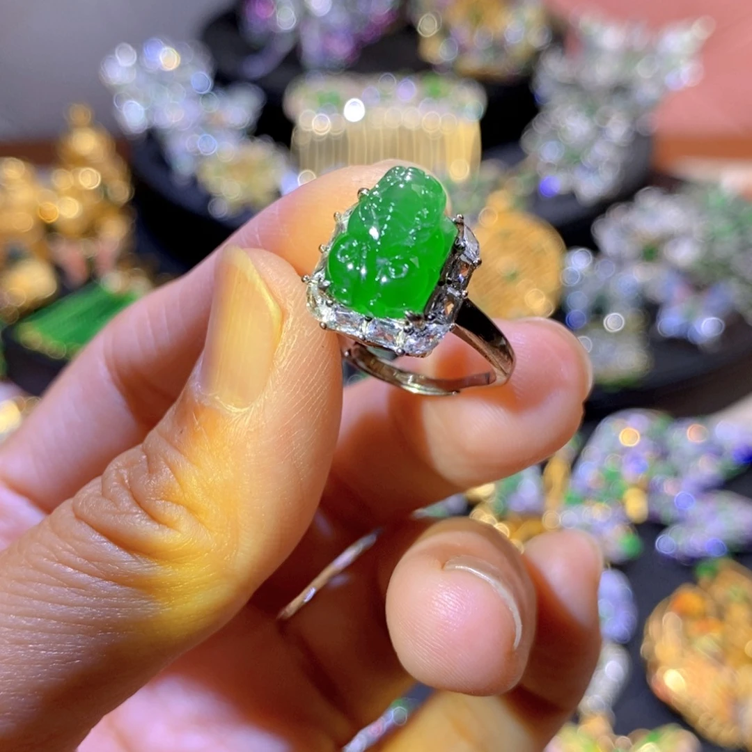 吊坠(不含链)银S925镶嵌翡翠