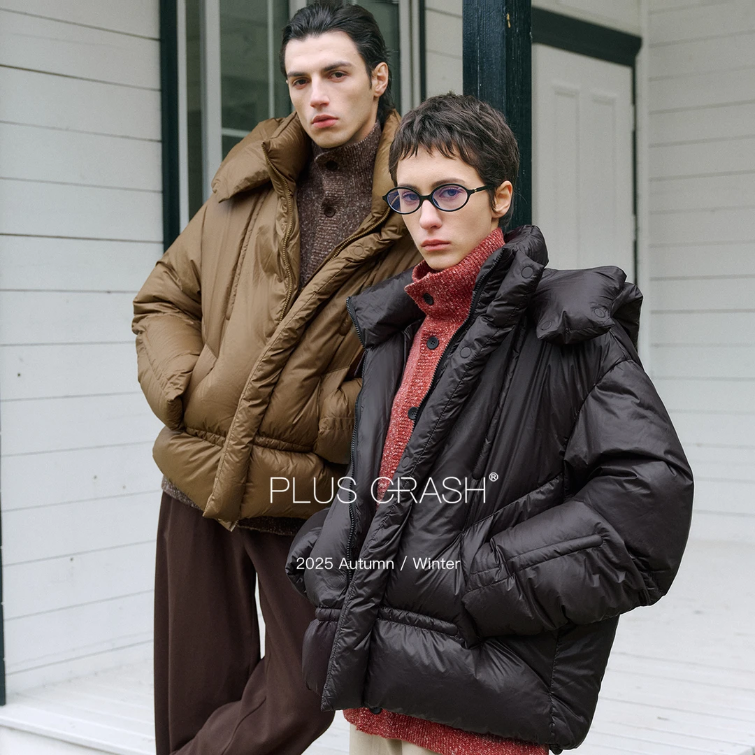 PLUS CRASH冬季新款泡芙轻量化多结构休闲连帽保暖男女同款鹅绒服